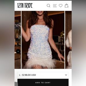 12th Tribe ANASTASIA WHITE SEQUIN MINI DRESS